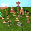 Totority Indians Action Figure Model Playset: 13pcs Native Figures Decoration Wild West Adornments for 15+