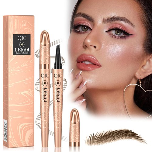4-Tipped Microblading Eyebrow Pen, 2024 Upgraded 3D Waterproof Magic Eyebrow Pencil Contouring Pen, Long-Lasting Natural Fine Stroke Magic Eyebrow Pen (519B01#Light Brown)