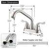 Phiestina Brushed Nickel Utility Sink/Laundry Faucet, 4 Inch Centerest 2 or 3 Hole Rotatable Swivel 360° Spout with Threaded End, with Water Supply Line, BF25-7-BN