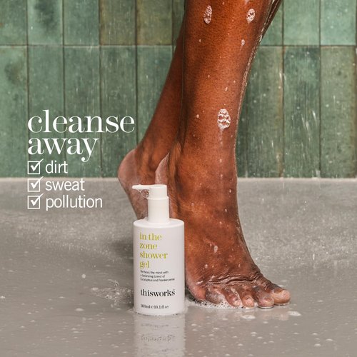 THISWORKS In The Zone Shower Gel: Re-focus the Mind with Eucalyptus, Patchouli & Frankincense, 10.1 Ounce