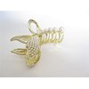 Gold metal and pearl leaf shaped hair claw clip for medium fine hair