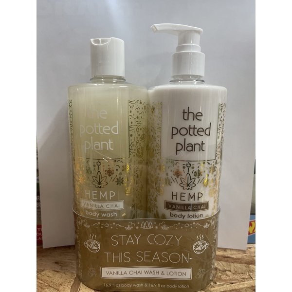 The Potted Plant Vanilla Chai Body Wash & Lotion 16.5 oz Duo