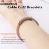 Cable Bracelet for Women Cuff Twisted Wire Vintage ladies david yurman bangle bracelets Elastic Adjustable Stainless Steel Jewelry With Gift Box