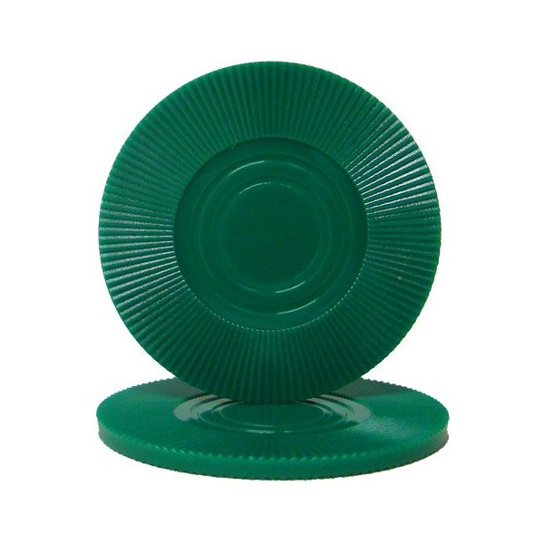 50 Interlocking Plastic Radial Poker Chips - Choose Colors (GREEN)
