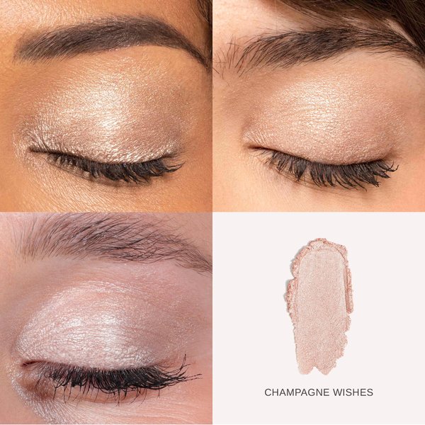 Wander Beauty Wandering Eyes Shadow Stick - Champagne Wishes (Champagne Shimmer) - Smudge & Crease Free Cream Eyeshadow With Tamarind & Jojoba Oil - Illuminate, Line & Define - .05 oz