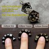 Haxtec Mini Metal DND Dice Set with Hollow Necklace Dice Case Antique Tiny Metal Dice Set D&D Keychain Portable 7PCS Dice Set