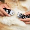 Dog Collar Seatbelt Buckle Punk You Black White 9 to 15 Inches 1.0 Inch Wide