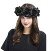 Catery Black Flower Headband Wreath Flower Crown Gothic Rose Head Bands Day Of The Dead Wedding Festivals Photo Props Party Halloween Flower Headpiece Hair Accessories for Women and Girls