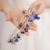 JWICOS Crystal Tiara and Crown for Women Elegant Princess Crown for Girls Wedding Tiara Headband for Wedding Prom Birthday Party Pageant Halloween Costume (Blue)