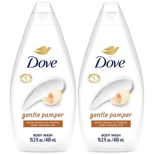 Dove Body Wash, Gentle Pamper 2-Pack – Soothing Moisturizing Cleanser for Soft Skin, 15.22 Oz Ea