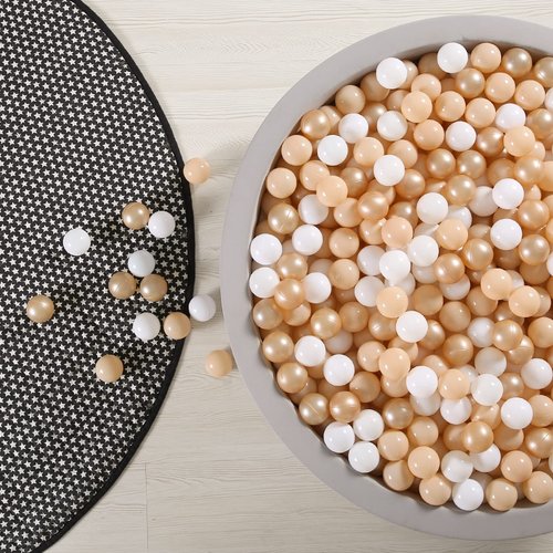 GOGOSO Ball Pit Balls for Toddlers, Brown Plastics Balls for Ball Pool Birhtday Party Girls Kids with Storage Bag, 2.17inches