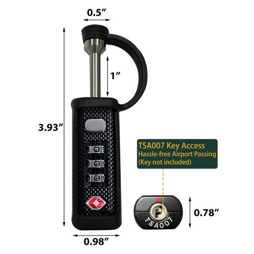 LAFENLIN Gun Case Lock TSA Approved Locks for Gun Case,Cut-Proof Padlock for Guns/Luggage/Rifles/Pistols/Firearms/Handguns/Revolvers/Camera/Drone/Equipments/Tools Protective Hard Cases(Black)