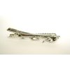 Silver tone metal rose shaped flower alligator hair claw clip fine hair