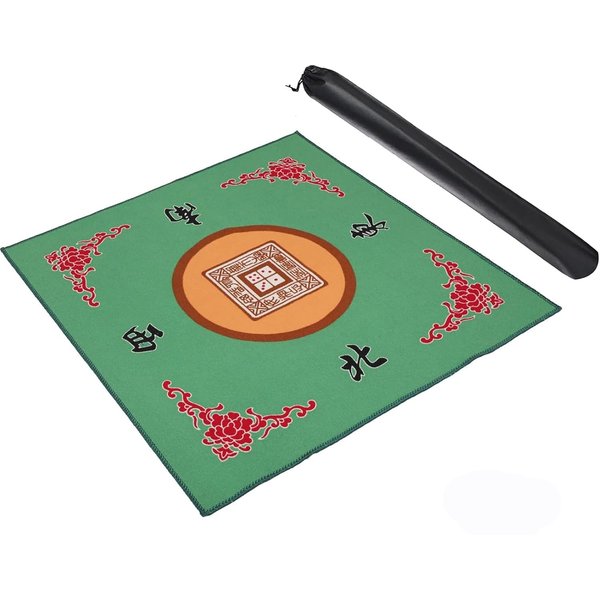 GUSTARIA Mahjong Mat, Anti Slip and Noise Reduction Table Cover for Mahjong, Poker, Card, Board & Tile Games (Green, 31.5 inches)