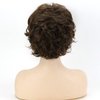 TISHINING Short Curly Brown Pixie Cut Wigs for White Women with Bangs Pixie Laered Mixed Brown Synthetic Shaggy Curly Wigs for Women Natural Looking Daily Party Hair Replacement Wig
