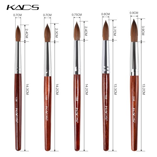 KADS Kolinsky Sable Acrylic Nail Art Brush Red Wood Pen Nail Brush Size 12# 14# 16# 18# 20# Nail Art Manicure Tool Set