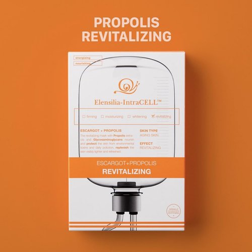 Elensilia Intracell Snail Mucin & Propolis Revitalizing Facial Sheet Mask(10 Sheets) - Anti-Aging and NHydrating Facial Mask with Propolis Extract for Nourished and Radiant Skin