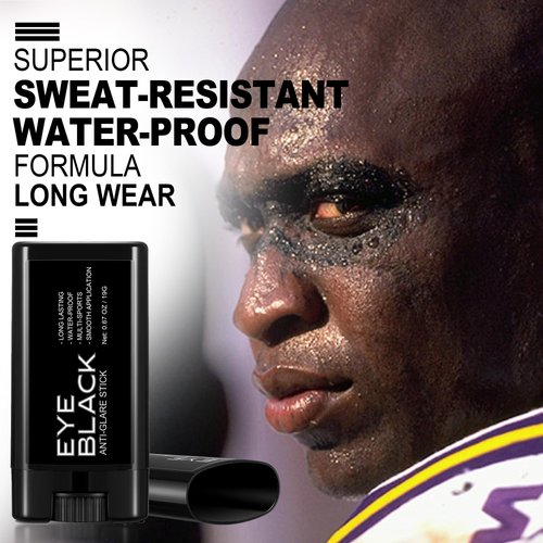 CCBeauty 2Packs Eye Black Football Bulk, Drip Stick EyeBlack Softball, Cream Black Face Body Paint for Foodball Lacrosse, Skeleton Sugared Skulls Clown Makeup for Halloween Cosplay Costume Party