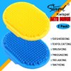 Kwispel 2 Pcs Dog Grooming Brush, Pet Shampoo Brush Dog Bath Grooming Shedding Brush Soothing Massage Rubber Comb with Adjustable Strap for Short Long Haired Dogs and Cats