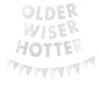 Older Wiser Hotter Birthday Banner, Funny Birthday Decorations for Adults Party Decorations, Happy Birthday Sign Birthday Decorations for Women Men, 30th 40th 50h 60th 70th Birthday Decor Supplies