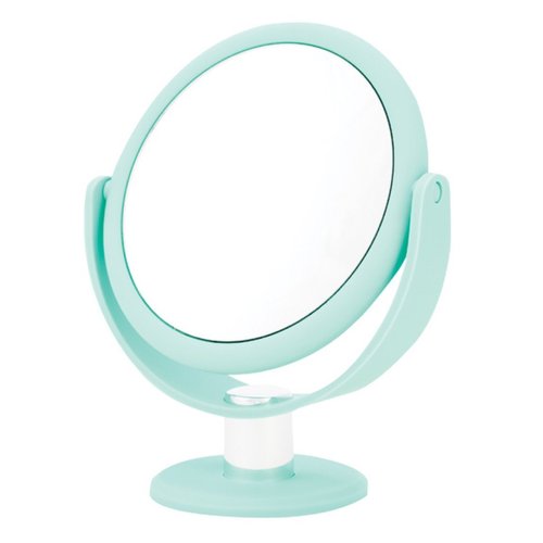 Danielle,Tabletop Mount 10X Soft Touch Round Vanity Mirror, Seafoam