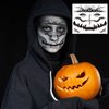 Qpout 9 Sheets Scary Halloween Face Temporary Tattoos for Women Men,Horror Big Mouth Wound Scars Stitches Tattoos Decals, Spider Web Bat Day of the Dead Witch Zombie Makeup Party Favor Supplies