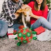 ShuRung Christmas Soccer Ball Dog Toy with Straps Dog Interactive Play Balls for Tug of War Christmas Tree & Snowflower Pattern Dog Soccer Ball for Small Medium Big Size Dog (8 inches)