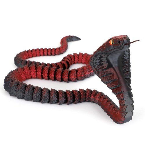 LYROYREG 25" 3D Printed Snake, 3D Printed Fidget Animals,3D Crystal Snake Flexible Joints Home Decor Executive Desk Toys,Home Office Decor Executive Desk Toys for Autism/ADHD (Black)