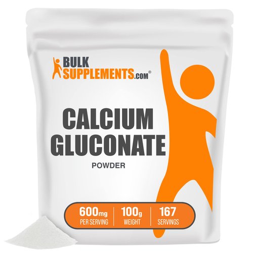 BulkSupplements.com Calcium Gluconate Powder - Calcium Supplement, Calcium Powder - Calcium Gluconate Supplement, 600mg (55mg Calcium) per Serving, 100g (3.5 oz)