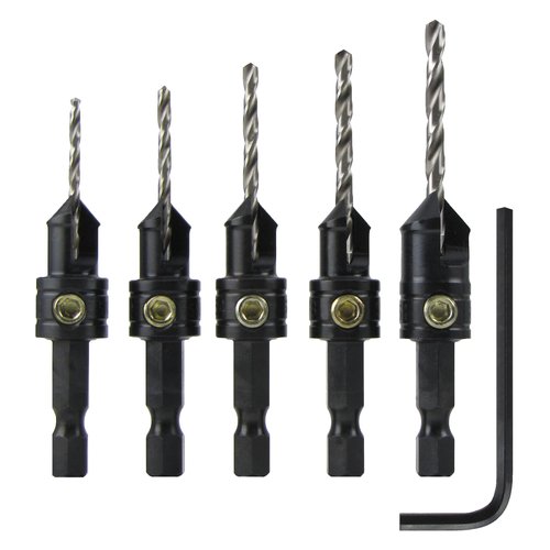 Snappy Tools Quick-Change 5-Pc. Countersink Drill Bit Set. Proudly Made in The USA.