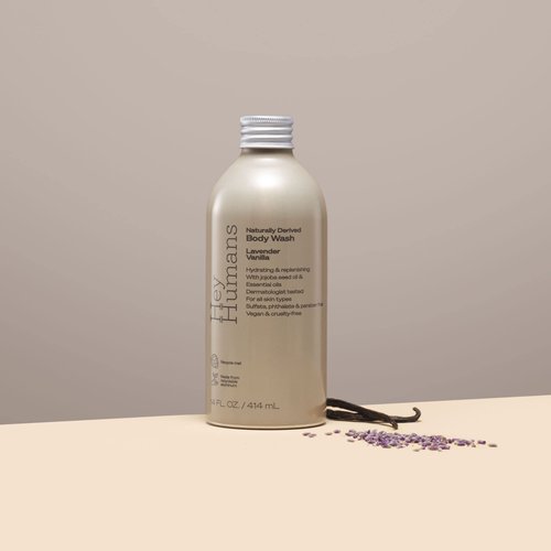 HEY HUMANS Body Wash Lavender Vanilla, 14 fl oz. (Pack of 2)