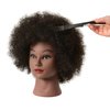 FUTAI Kinky Curly Real 100% Human Hair Mannequin Head with Table Clamp Stand for Hairdresser Practice Braiding Styling Manikin Cosmetology Doll Training Head Bleaching Dyeing Curling Cutting Updos