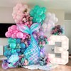BAUANOOY Mermaid Balloons, 60pcs 12 Inch Pink Metallic Purple Green Blue Latex Balloons for Little Mermaid Birthday Decorations, Baby Shower, Under the Sea Party Decorations