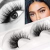 Veleasha Lashes 100% Real Mink Lashes 3D Luxurious False Eyelashes Hand-made Natural Long Cross False Lashes Wispy for Makeup 1 Pair Pack (No.A11)