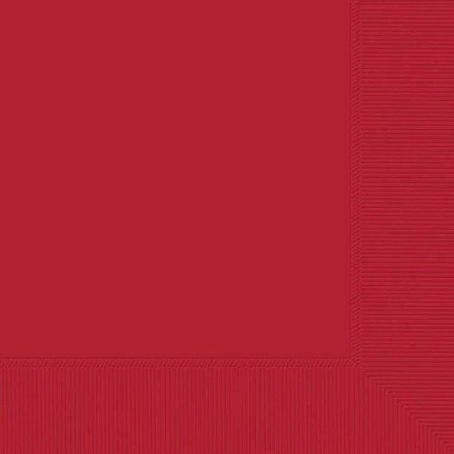 Amscan 61011.40 Apple Red 3-ply Luncheon Napkins, 6 1/2" x 6 1/2" 40ct.