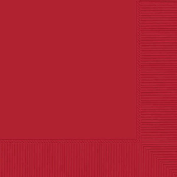 Amscan 61011.40 Apple Red 3-ply Luncheon Napkins, 6 1/2" x 6 1/2" 40ct.