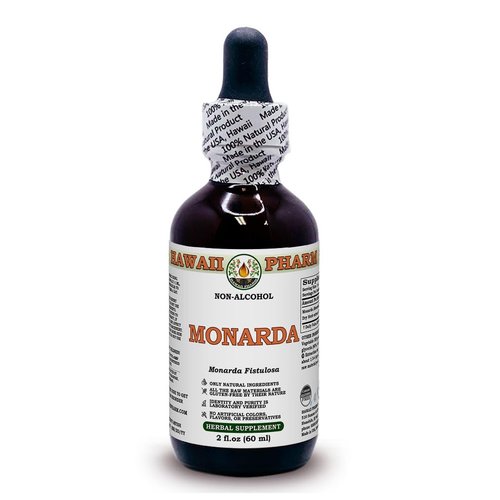 Hawaii Pharm Monarda Alcohol-Free Liquid Extract, Monarda (Monarda Fistulosa) Dried Herb Glycerite Natural Herbal Supplement, USA 2 oz