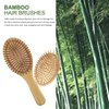 5 pcs Bamboo Hair Brush Set| Wooden Detangling Hairbrush for Women men kids and Baby Thick Thin Curly Straight Dry | Brush Cleaner| Gift for Mom