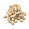 30pcs Natural Wood Geometric Hexagon Beads 14mm Maple Wood Polygon Ball Wooden Loose Spacer Beads for Crafts DIY Jewelry Making (30pcs)