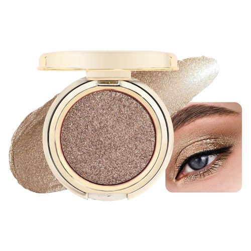 AMY'S DIARY Single Shiny Shimmer Eyeshadow, Highly Pigmented Intense Color - Highlighter, Shimmery Illuminating Finish, Highly Purified, Safe Saprkling Bronze Gold Eyeshadow For Woman (bronze gold)