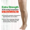 Thigh High Compression Stockings, Open Toe, Pair, Firm Support 20-30mmHg Gradient Compression Socks with Silicone Band, Unisex, Opaque, Best for Spider & Varicose Veins, Edema, Swelling, Beige L