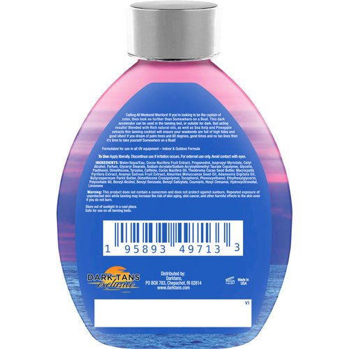 Somewhere On A Boat Tanning Lotion for Indoor Tanning Beds/Outdoor Sun Tan Dark Tanning Bed Lotion w/Coconut Oil, Pineapple & Shea Butter 13.5oz - White Lotion, NO Bronzer