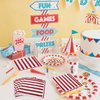 100 Pcs Red and White Striped Napkins, Carnival Circus Party Napkins Carnival Paper Napkin for Carnival Circus Party, Kid’s Birthday, Baby Shower