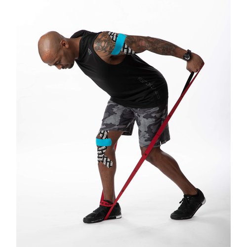 RockTape Rockband Flex Ultra-Durable Resistance Bands with Handles and Loops, Black, Medium