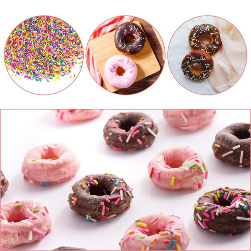 AUEAR, 100g Colorful Fake Candy Sweets Sugar Faux Sprinkles Polymer Resin Sprinkle Clay Nail Art Slices for DIY Crafts Phone Case Fake Cake Dessert Simulation Food Decorations(Color A)