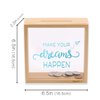 Piggy Banks for Adults, Decorative Shadow Box Wooden Frame, Coin Bank Money Bank, Sized 6.5x6.5x2.2 Inch, Natural Wood Money Box, Printed on The Plexiglass Front-Make Your Dreams Happen.