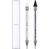 2 Pieces Rhinestone Picker Dotting Pen, Dual-ended Rhinestone Gems Crystals Studs Picker Wax Pencil Pen Crystal Beads Handle Manicure Nail Art DIY Decoration Tool (Black White)