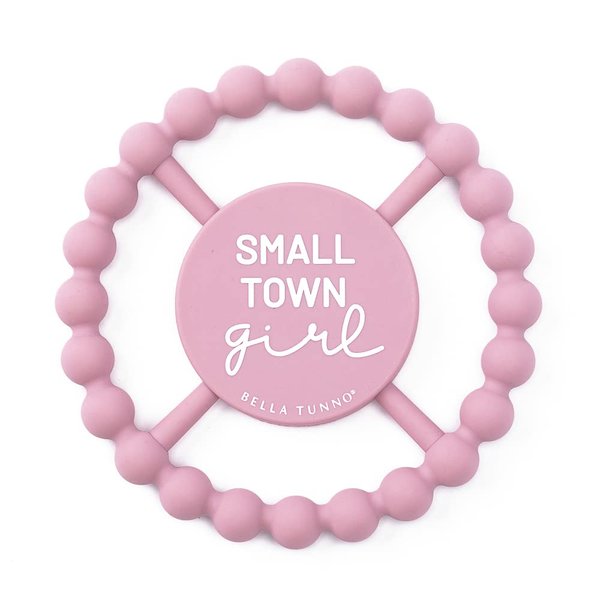 Bella Tunno Happy Teether for Girls– Soft & Easy Grip Baby Girl Teether Toy, Silicone Teether Ring to Help Soothe Gums, Non-Toxic and BPA Free, Small Town Girl