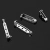 50 Pcs Brooch Pins, Silver Bar Pins, Secure Back Clasp with Back Bar Fastener, Pin Badge Backs with Holes, 4-Size Pack of Safety Pins (50)