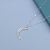 Yheakne Boho Rhinestone Moon Necklace Choker Silver CZ Crescent Pendant Necklace Chain Minimalist Necklace Festival Jewelry for Women (Silver)